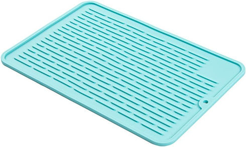 Restaurantware Small Countertop Drying Mat, 11.8 x 7.9 Inch, Food-Grade Dish Drainboard with Ribbed Design