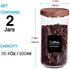 SAIOOL Home Borosilicate Glass Kitchen Jars/Canisters with Acacia Wood Airtight Lid, Set of 2 Pack