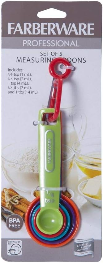 Farberware Professional Plastic Measuring Spoons - Set of 5, Colors May Vary