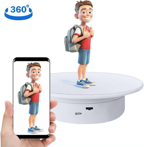 Display 360 Degree Electric Turntable for Small Product Display, 7.87in Diameter Photography Turntable