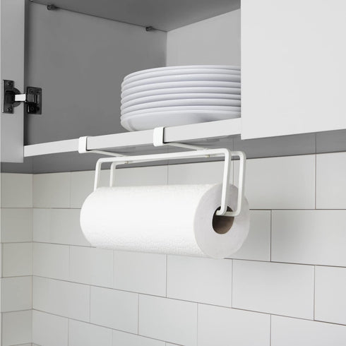 Umbra Squire Paper Towel Holder Stand, Metal Dispenser for Kitchen or Bathroom Countertop, White by Umbra