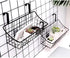LeleCAT Grid Storage Basket with Hook, Hang it Behind a Door or on a Railing, Over the Cabinet Door, Small, Black, 1