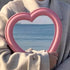 BinaryABC Heart Makeup Mirror - Cosmetic Mirror Wall Desktop Mirror for Bedroom (Pink)