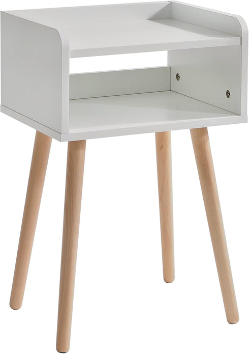IBUYKE Nightstand, Mid-Century Modern Bedside Table with Solid Wood Legs, Minimalist and