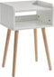 IBUYKE Nightstand, Mid-Century Modern Bedside Table with Solid Wood Legs, Minimalist and