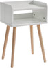 IBUYKE Nightstand, Mid-Century Modern Bedside Table with Solid Wood Legs, Minimalist and