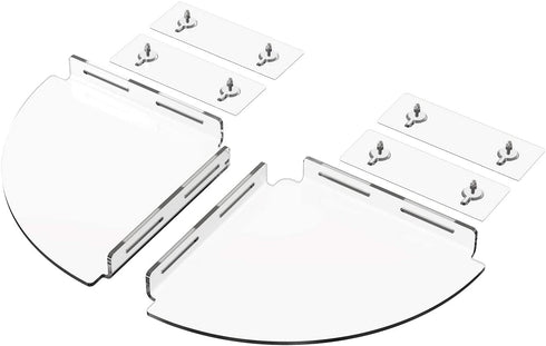 Set 2 10"x11"x2" GeekDigg Corner Shower Caddy - of No-Drill Acrylic Bathroom Organizer - Wall-Mounted Adhesive Shower