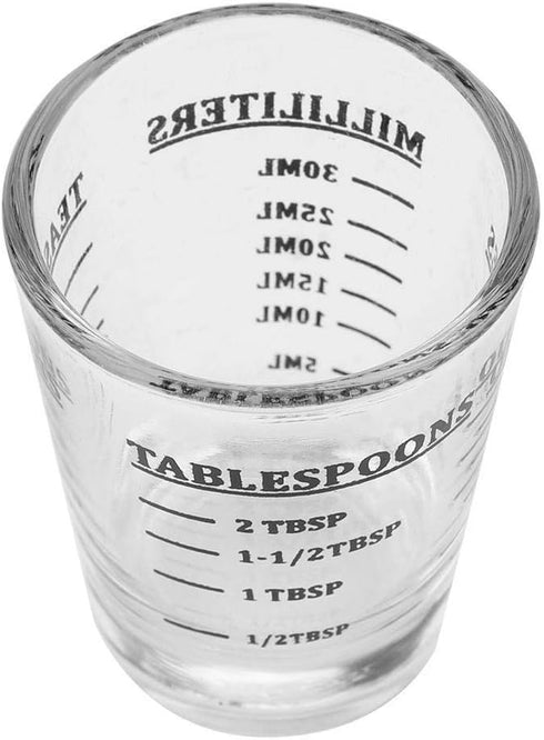 Maxmartt Measuring Shot Glass, 1 oz, 30ml, Small Glass Measuring Cup with Ounces Milliliters