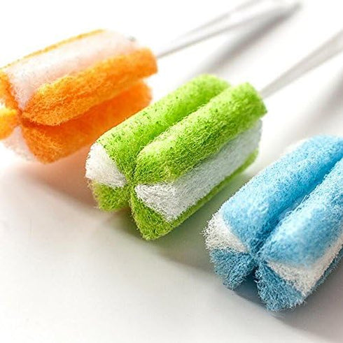 3PCS Soft Hanging Sponge Cleaning Brush, Long Handle Scrubber for Cup, Bottle, and Baby Bottles