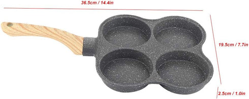Egg Frying Pan, 4 Hole Non-StickOmelet Pan, Easy Clean Fried Egg Pan, Aluminium Alloy Cooker for Breakfast by QANYEGN
