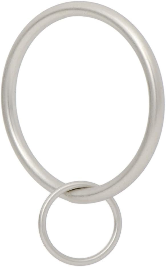 Ivilon Drapery Eyelet Curtain Rings - Set of 14 - 2" Ring Loop for Hook Pins - Satin Nickel