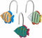 Fish Shower Curtain Hooks Rings for Under The Sea Bathroom Decor, Nautical Shower Curtain Hooks, Set of 12
