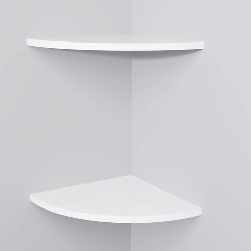 SISI 11 Inch Set 2 of Corner Wall Mounted Floating Shelf White,for Kitchen Room ,Living Room,Bathroom and Any Wall