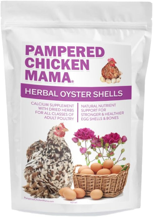 (10 Pampered Chicken Mama Herbal Oyster Shells High Calcium Supplement for Pet Chickens, Ducks, and Other Poultry