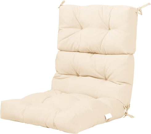 1 Count (Pack 1), Tangkula Patio High Back Chair Cushion, of Beige