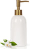 Natheeph 14OZ Ceramic Soap Dispenser, White Pump for Bathroom/Kitchen Liquid Filling