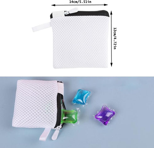 NentMent 2 Pack In-Wash Scent Booster Beads Laundry Bag with Zipper Laundry Detergent Pacs Wash Bags for Soap Pacs Pods