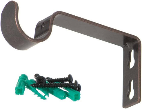 Ivilon Fixed Brackets for Curtain Rods - Set of 2 for 7/8 or 1 Inch Rods, Oil Rubbed Bronze