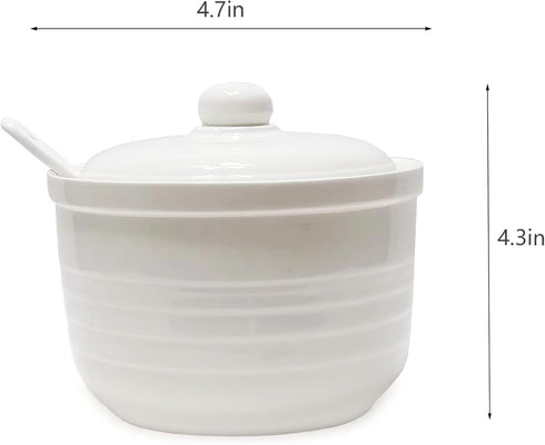 MaoYaMao 17oz(White) Ceramic Bacon Grease Container with Stainless Steel Strainer,Cooking Oil Storage Can