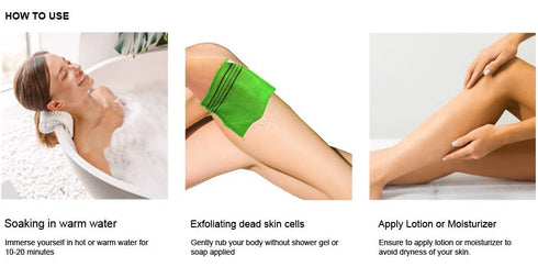HMI 8 pcs Asian Exfoliating Bath Washcloth - Red & Green