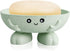 Cute Soap Holder, Green Soap Dish for Kids, Creative Bar Soap Tray for Bathroom and Kitchen Countertop