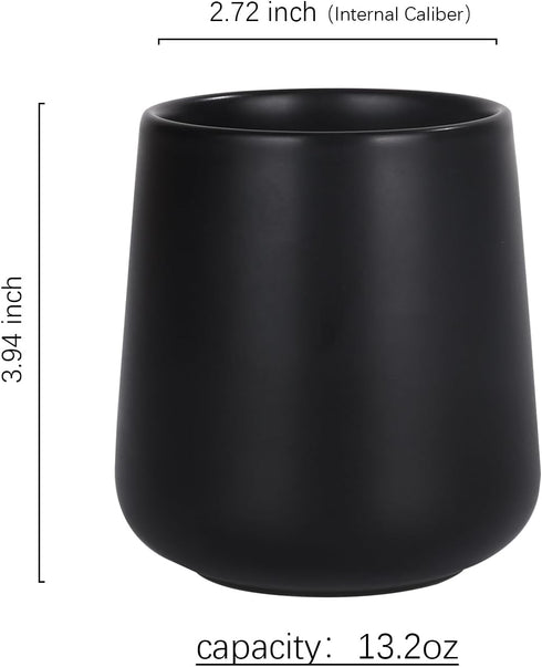 BosilunLife Bathroom Toothbrush Holder - Ceramic Toothbrush Cup Holder 13oz Black Toothbrush Holder for Bathroom Toothbrush and Toothpaste Holder for Bathroom Vanity Countertop,Ideal for Home, Hotel by BosilunLife