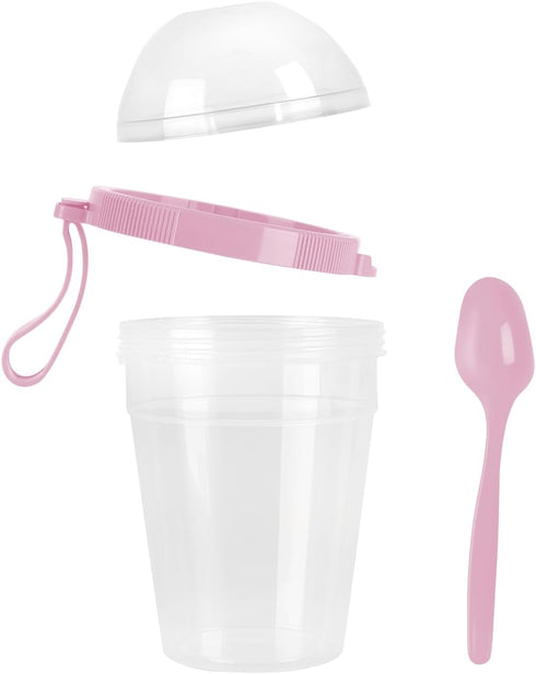 IDOBY 20 Oz Cups(Set 4) Overnight Oats Containers With Lids & Spoon, Meal Prep Yogurt Containers, Parfait Cups