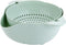 A'TIATI Double-Layer Rotating Fruit and Vegetable Washing Colander, Multi-Use Serving Dish in Light Green