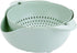 A'TIATI Double-Layer Rotating Fruit and Vegetable Washing Colander, Multi-Use Serving Dish in Light Green