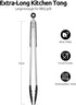 Heat Resistant Silicone Kitchen Tong: U-Taste 16 inch Extra Long Large 480ºF Hot Proof Cooking Tong with Sturdy Non Stick Rubber Tips & Non Slip Silicon Coated Steel Handle for Grilling BBQ (Black) by U-Taste