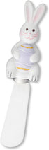Easter Bunny Cheese Spreaders, Set of 4, Hand-Painted Resin Handles with Stainless Steel Blades