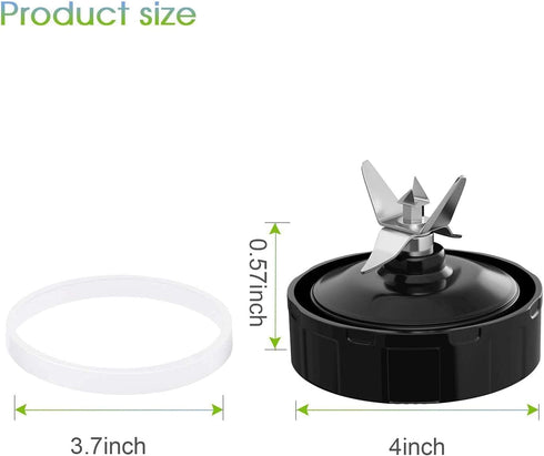 (Pack of 2) 7 Fins Extractor Blade Assembly with Rubber Gasket - Compatible with Nutri Ninja Blenders Auto iQ