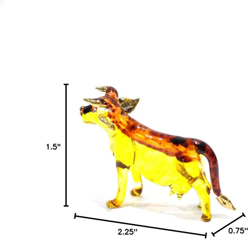 Cow Art Handmade Glass Blown Pet/Wild Animal Figurine