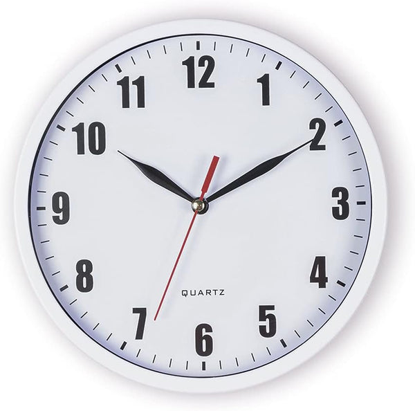 SAC SMARTEN ARTS 8" Silent Quartz Wall Clock, Non-Ticking Digital Clock