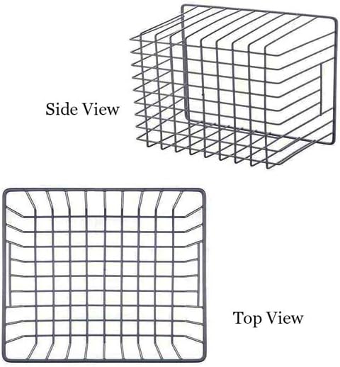 Slideep Wire Metal Basket Bin Storage Baskets for Kitchen Pantry Bathroom, Black 3 Packs