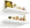 Love-KANKEI Floating Shelves Wall Mounted Set of 2, 17 Inch Rustic Wood