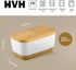 Countertop, HVH Ceramic Butter Dish with Lid for Airtight Butter Keeper with Wooden Lid, Butter Dishes with Covers