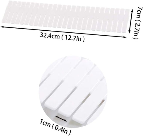 JSF Drawer Dividers,12.7' x 2.7' Kitchen Drawer Organizer Set of 12 Adjustable Drawer Dividers Organizer Separator for Clothes Makeup Storage of Dresser, Desk & Dresser in Bathroom, Bedroom (White) by JSF