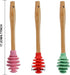 3 Pcs Silicone Honey Dipper Sticks, Non-Drip Honey Spoon with Jar Stirring Rod, Food-Grade BPA Free Dispenser