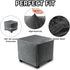 DUJUIKE Square Ottoman Covers Protector, Stretch Comfortable Velvet, Elastic Bottom, Grey (Size S: 13-18"/15-18")