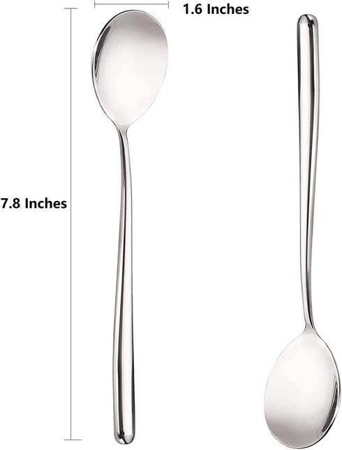 Miupoo Korean Soup Spoons, Stainless Steel Long Handle Tablespoon, Pack of 5