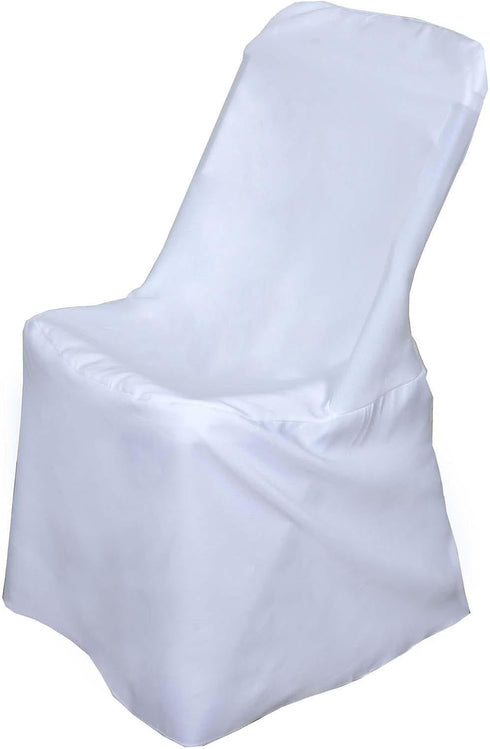Durable White Polyester Folding Chair Covers - Reusable & Stylish
