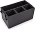 Mango Wood 4 Compartment Flatware Caddy, Cutlery Utensil Holder with Napkin Holder for Kitchen, Dining, Picnics (10" x 6" x 5")