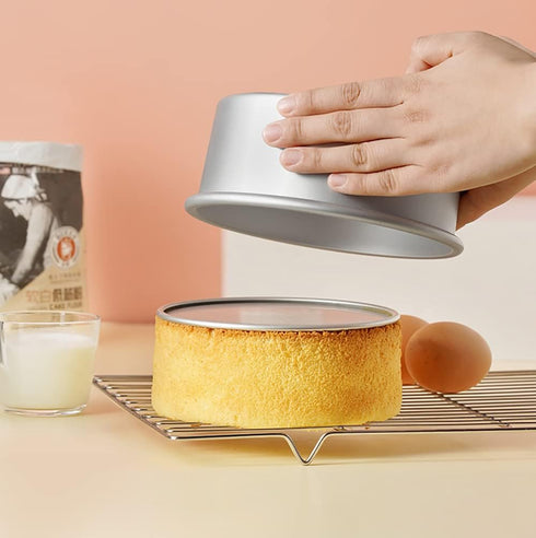 Lawei Round Cake Pan Set - 4" 6" 8" Aluminium Cake Pans with Removable Base for Wedding Birthday Party