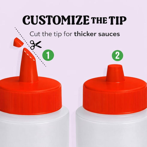 12 oz 3 Pack Norcalway Condiment Squeeze Bottles for Sauces - Leak Proof Oil, Syrup, Dressing Squirt Bottles