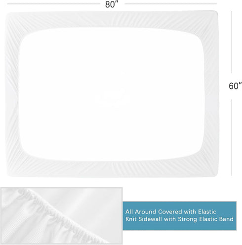 2 Pack 14", Queen Mattress Protector Waterproof, Noiseless & Soft Coverage Queen Size Mattress Cover Fitted Sheets