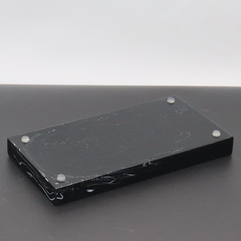 Bathroom Vanity Tray, Black Marble Countertop and Vanity Tray, Resin Tray for Bathroom Decor