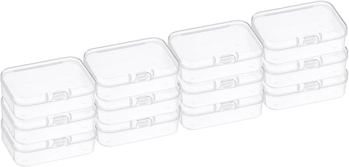 PATIKIL 6.5x4.5x2.5in Clear Storage Box, 12Pack Plastic Stackable Rectangle Organizer for Bead Jewelry and Crafts