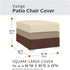 Vailge Square Patio Ottoman Cover, Waterproof Outdoor Ottoman Cover with Padded Handles, Patio Side Table Cover, Heavy
