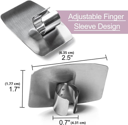 Finger Guards for Cutting, 4 Pcs Stainless Steel Finger Protector for Chopping and Slicing in Kitchens